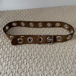 Gucci Brown Suede Grommet Belt - NEVER WORN